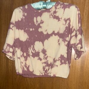 Peach Love California Purple and Cream Crop Sweatshirt Relaxed Fit